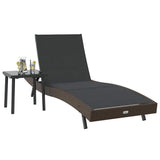 vidaXL Sun Lounger 2 pcs Black and Brown poly rattan