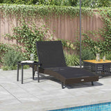 vidaXL Sun Lounger 2 pcs Black and Brown poly rattan