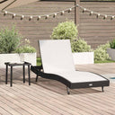 vidaXL Sun Lounger 2 pcs Black and Brown poly rattan