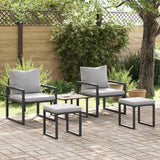 vidaXL Tuinmeubelen 4 pcs 2-Aantal zitplaatsen Lichtgrijs Polyester