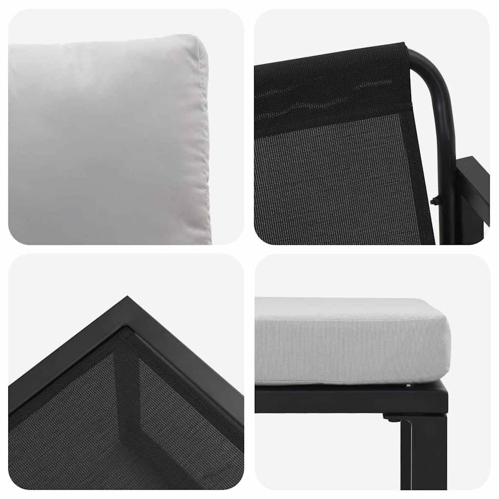 vidaXL Tuinmeubelen 4 pcs 2-Aantal zitplaatsen Lichtgrijs Polyester