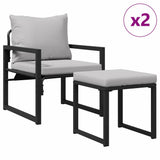 vidaXL Tuinmeubelen 4 pcs 2-Aantal zitplaatsen Lichtgrijs Polyester