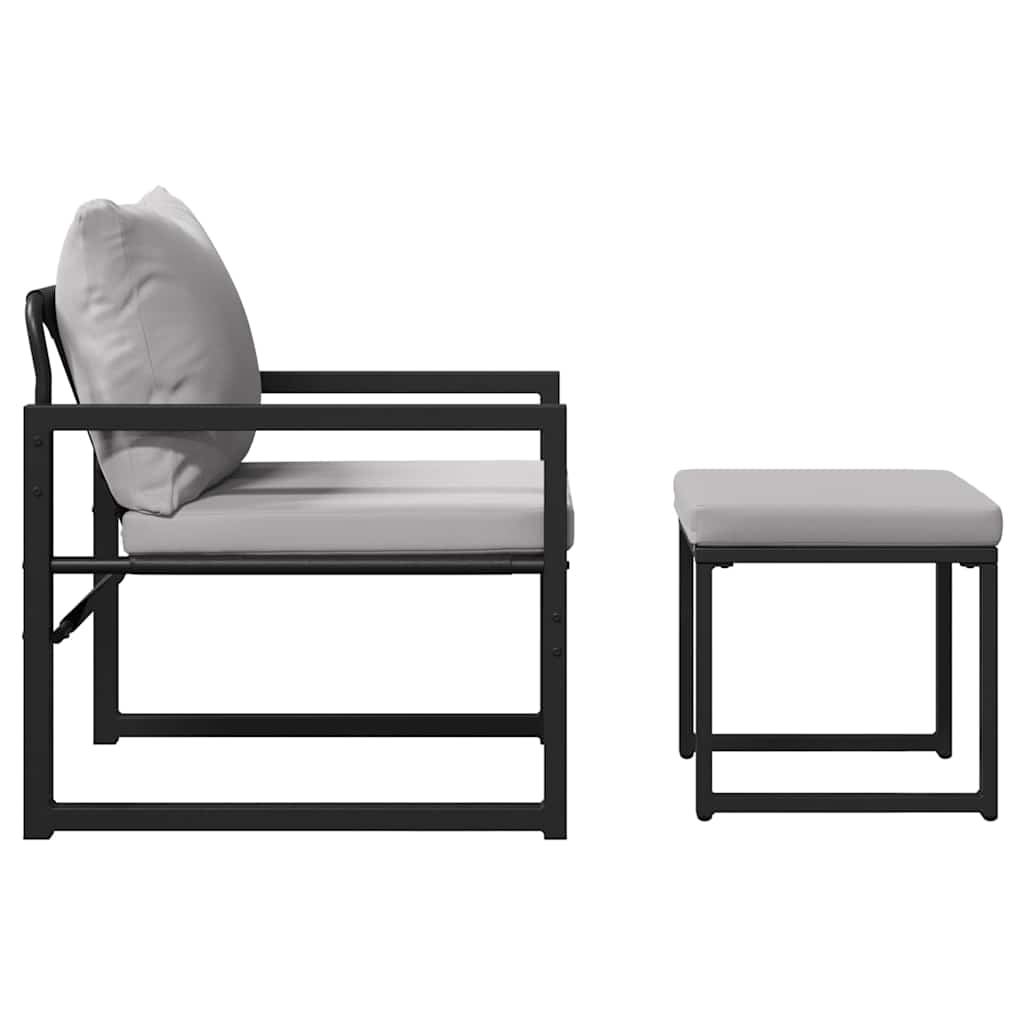 vidaXL Tuinmeubelen 4 pcs 2-Aantal zitplaatsen Lichtgrijs Polyester