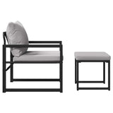 vidaXL Tuinmeubelen 4 pcs 2-Aantal zitplaatsen Lichtgrijs Polyester