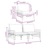 vidaXL Buiten Meubilair 2 pcs Antraciet 80 x 80 x 71 cm Staal