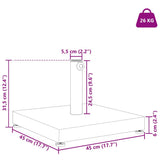 vidaXL Parasolvoet Donkergrijze Houtlook 45 x 45 x 31,5 cm