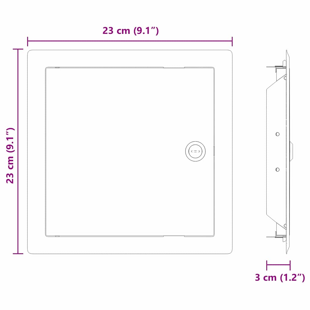 vidaXL Access Panel 2 pcs Wit 23 x 23 x 3 cm Staal