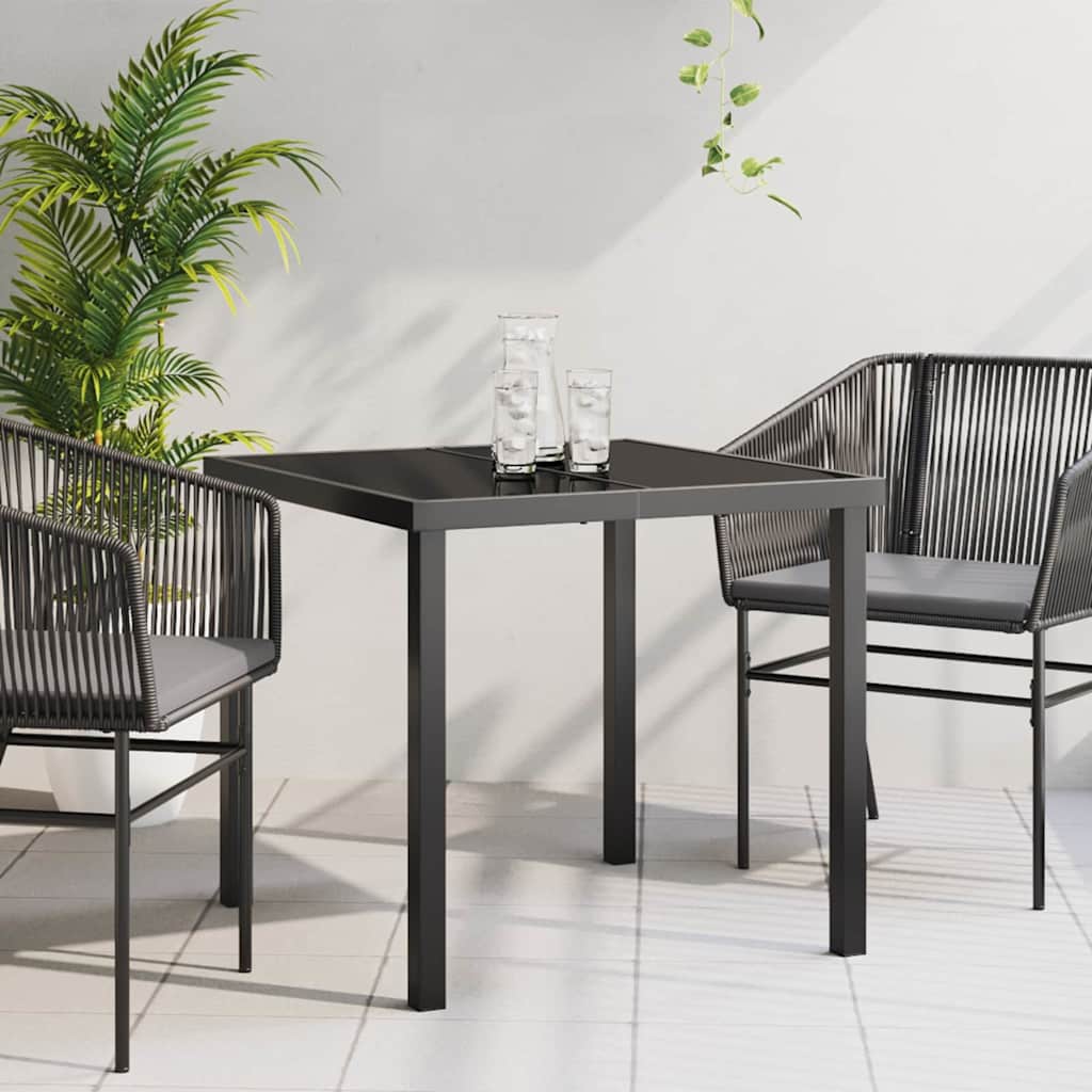 vidaXL Tuin Tafel Zwart 80 x 80 x 73 cm Metaal
