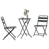 vidaXL Tuin Bistro Set 3 pcs Antraciet Staal