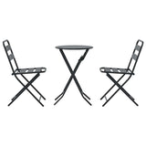vidaXL Tuin Bistro Set 3 pcs Antraciet Staal