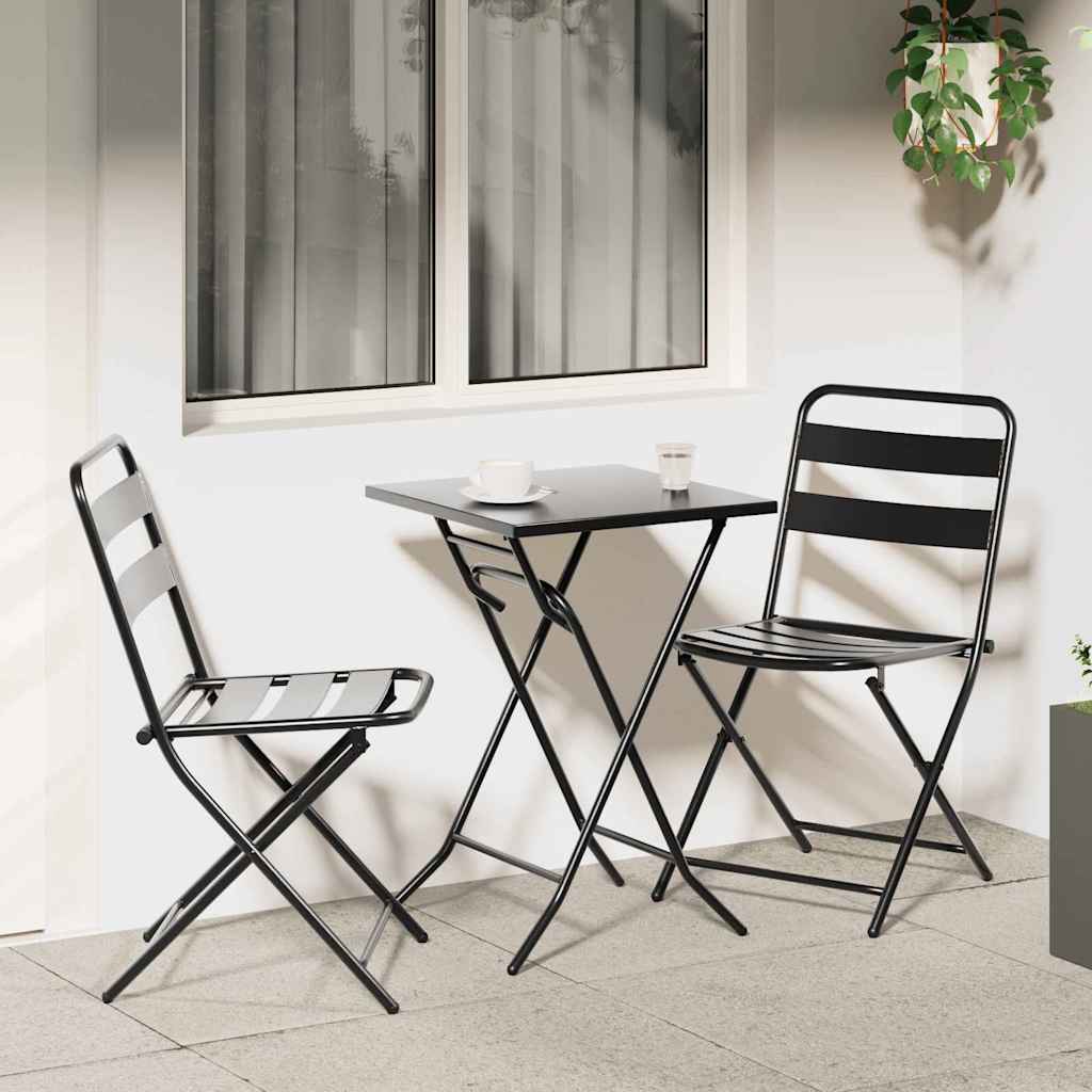 vidaXL Tuin Bistro Set 3 pcs Antraciet Staal