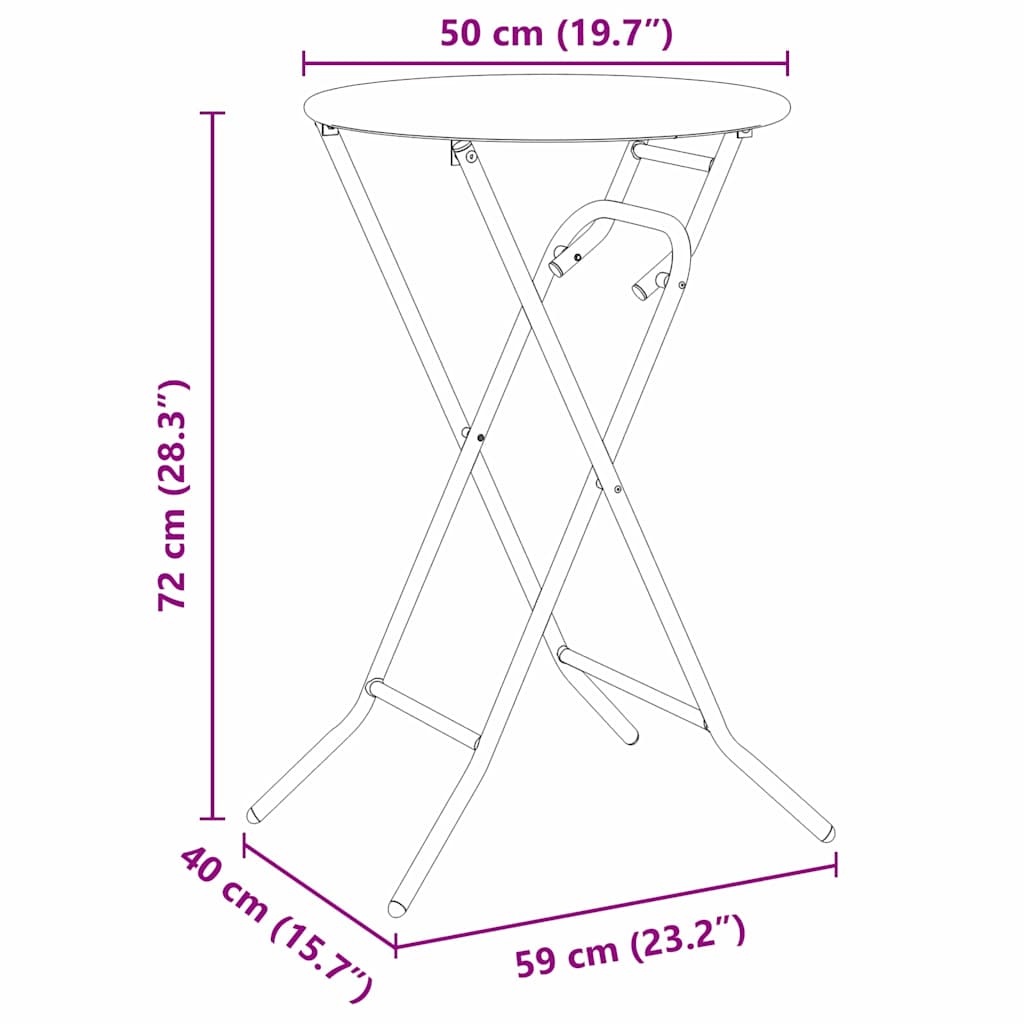 vidaXL Tuin Tafel Antraciet 50 x 50 x 72 cm Metaal