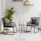 vidaXL Tuin Eettafel Set 3 pcs Zwart en Anthraciet poly rattan