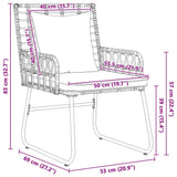 vidaXL Tuin Eettafel Set 3 pcs Zwart en Anthraciet poly rattan