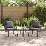 vidaXL Tuin Eettafel Set 3 pcs Zwart en Anthraciet poly rattan
