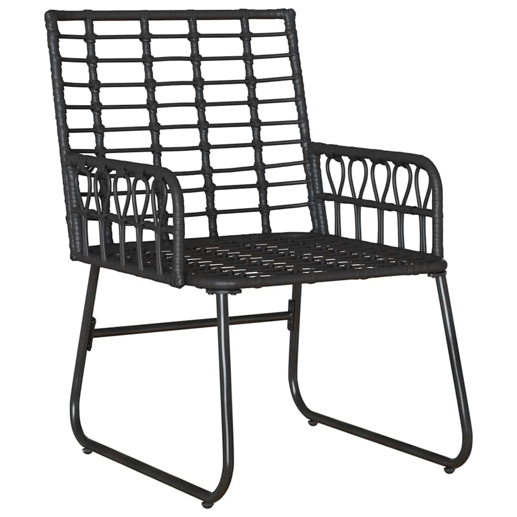 vidaXL Tuin Eettafel Set 3 pcs Zwart en Anthraciet poly rattan