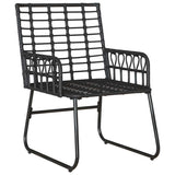 vidaXL Tuin Eettafel Set 3 pcs Zwart en Anthraciet poly rattan