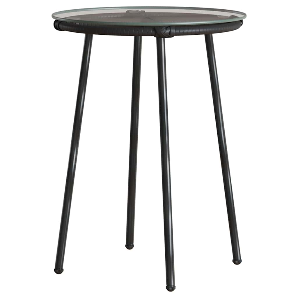 vidaXL Tuin Eettafel Set 3 pcs Zwart en Anthraciet poly rattan