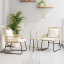 vidaXL Tuin Eettafel Set 3 pcs Zwart en Anthraciet poly rattan