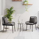 vidaXL Tuin Eettafel Set 3 pcs Zwart en Anthraciet poly rattan