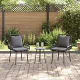 vidaXL Tuin Eettafel Set 3 pcs Zwart en Anthraciet poly rattan