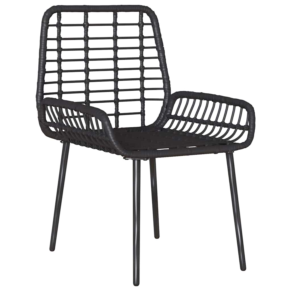 vidaXL Tuin Eettafel Set 3 pcs Zwart en Anthraciet poly rattan