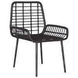 vidaXL Tuin Eettafel Set 3 pcs Zwart en Anthraciet poly rattan