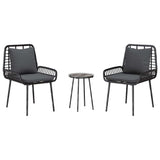 vidaXL Tuin Eettafel Set 3 pcs Zwart en Anthraciet poly rattan