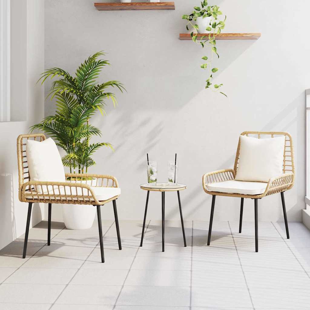 vidaXL Tuin Eettafel Set 3 pcs Zwart en Anthraciet poly rattan