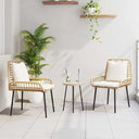 vidaXL Tuin Eettafel Set 3 pcs Zwart en Anthraciet poly rattan