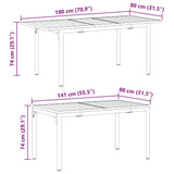 vidaXL Terrastafel Antraciet 180 x 80 x 74 cm Gepoedercoat staal