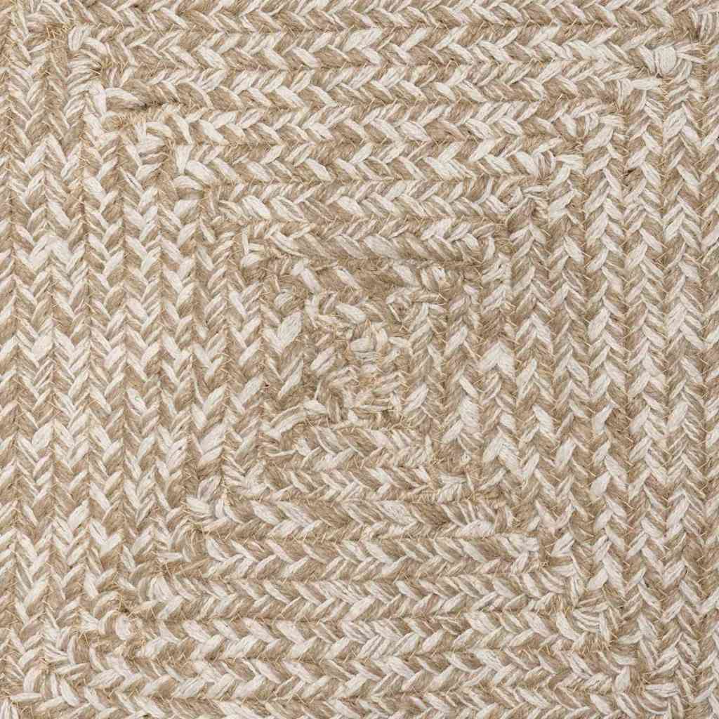 vidaXL Vloerkleden Rechthoekig Natuurlijk en Wit 60 x 110 cm Jute