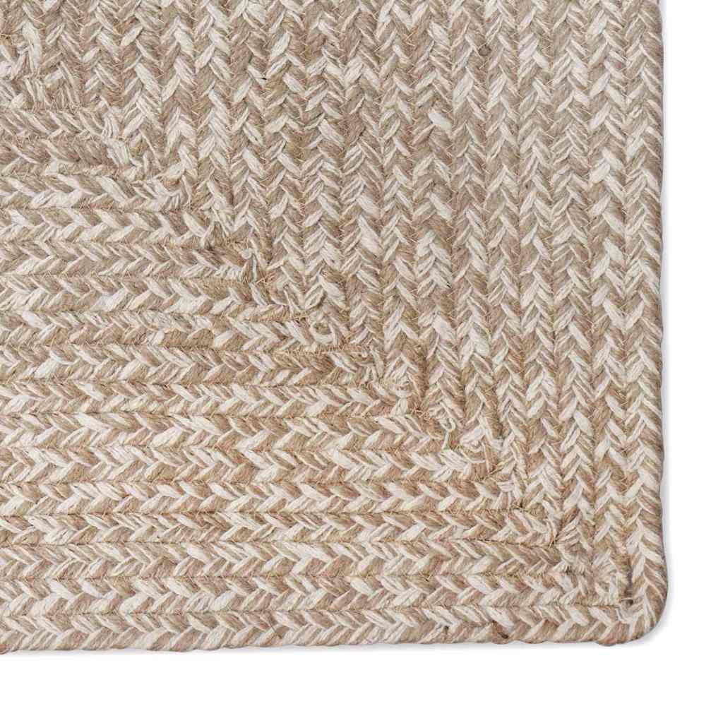 vidaXL Vloerkleden Rechthoekig Natuurlijk en Wit 60 x 110 cm Jute