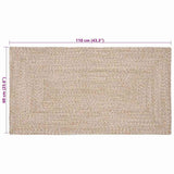 vidaXL Vloerkleden Rechthoekig Natuurlijk en Wit 60 x 110 cm Jute