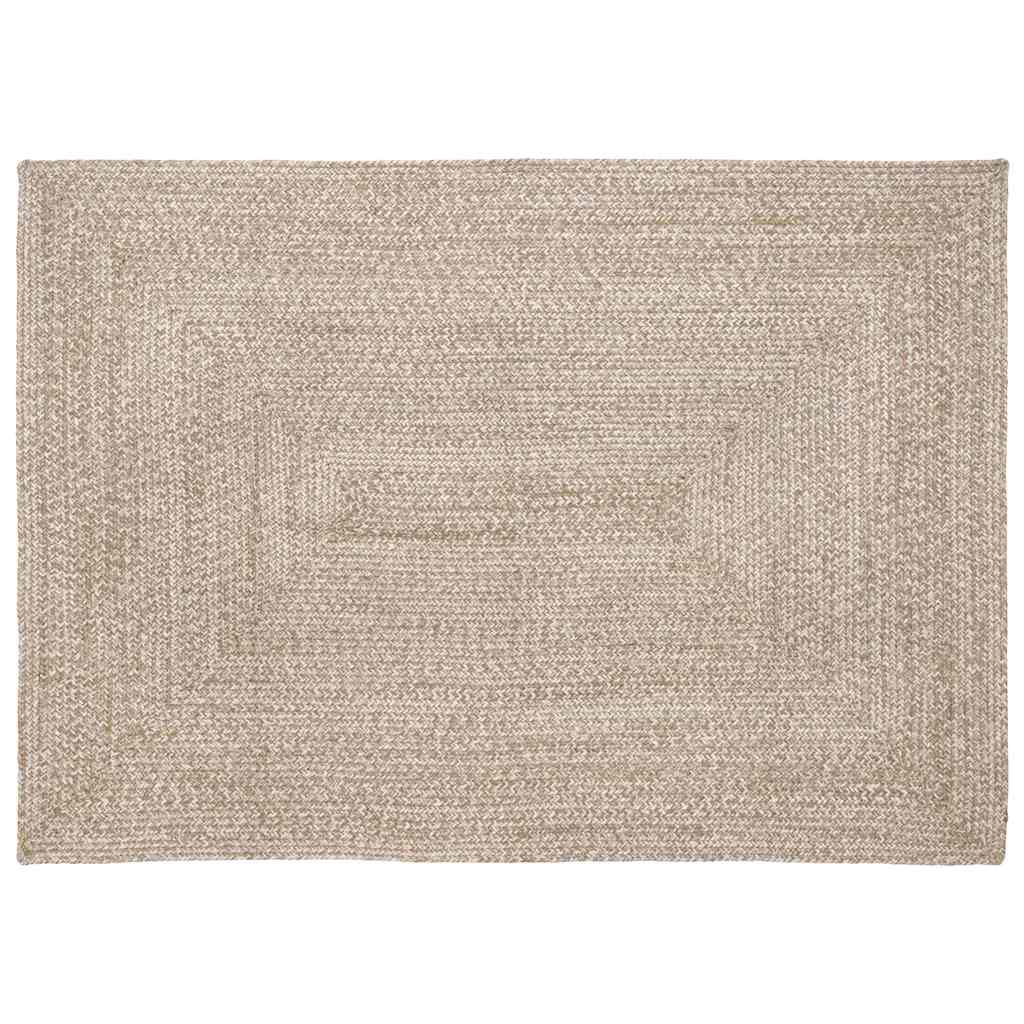 vidaXL Vloerkleden Rechthoekig Natuurlijk en Wit 60 x 110 cm Jute
