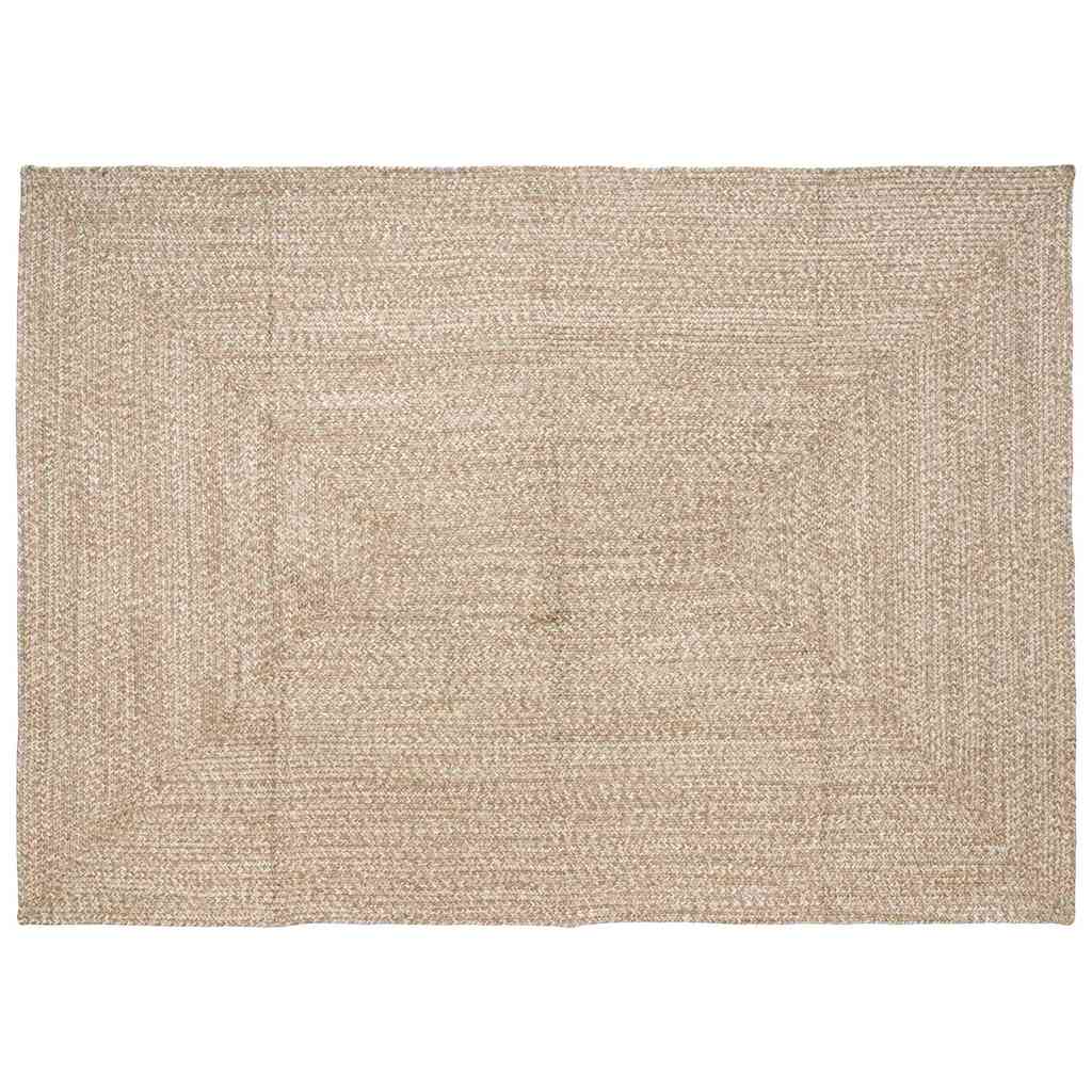 vidaXL Vloerkleden Rechthoekig Natuurlijk en Wit 60 x 110 cm Jute