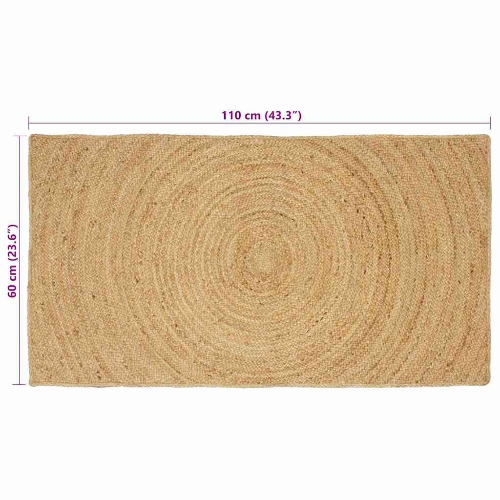vidaXL Vloerkleden Naturel 60 x 110 cm Jute