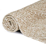 vidaXL Vloerkleden Natuurlijk en Wit 60 x 250 cm Jute