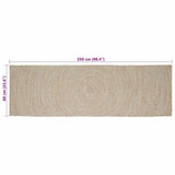vidaXL Vloerkleden Natuurlijk en Wit 60 x 250 cm Jute
