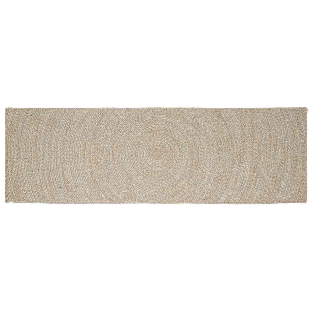 vidaXL Vloerkleden Natuurlijk en Wit 60 x 250 cm Jute