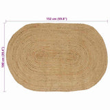 vidaXL Vloerkleden Ovaal Naturel 100 x 152 cm Jute