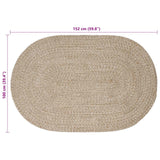 vidaXL Vloerkleden Wit 100 x 152 cm Jute