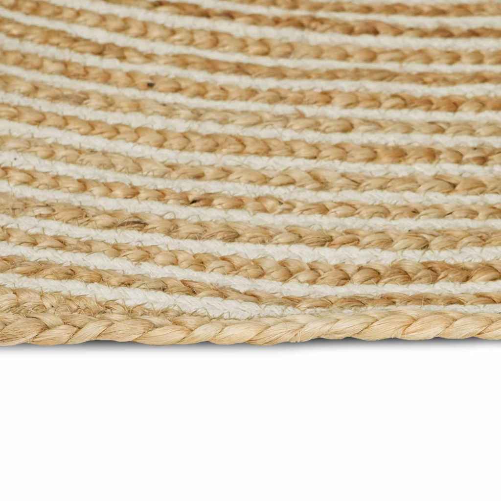 vidaXL Tapijt Natuurlijk en Wit 60 x 110 cm Jute