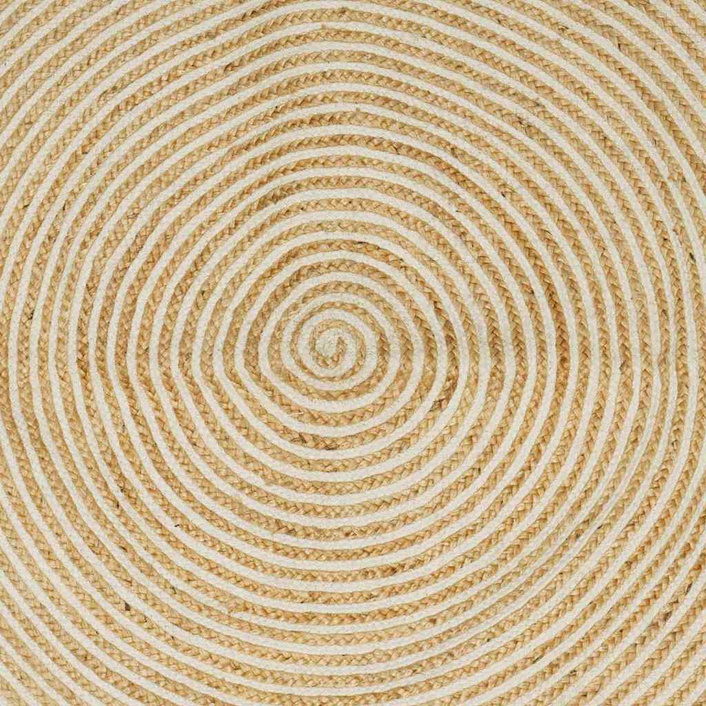 vidaXL Tapijt Natuurlijk en Wit 60 x 110 cm Jute