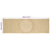 vidaXL Tapijt Natuurlijk en Wit 60 x 110 cm Jute