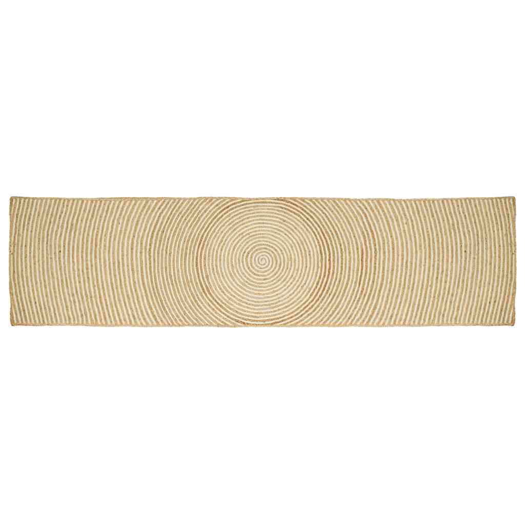 vidaXL Tapijt Natuurlijk en Wit 60 x 110 cm Jute