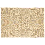 vidaXL Tapijt Natuurlijk en Wit 60 x 110 cm Jute