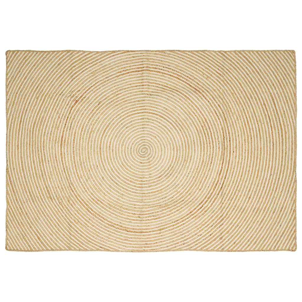 vidaXL Tapijt Natuurlijk en Wit 60 x 110 cm Jute