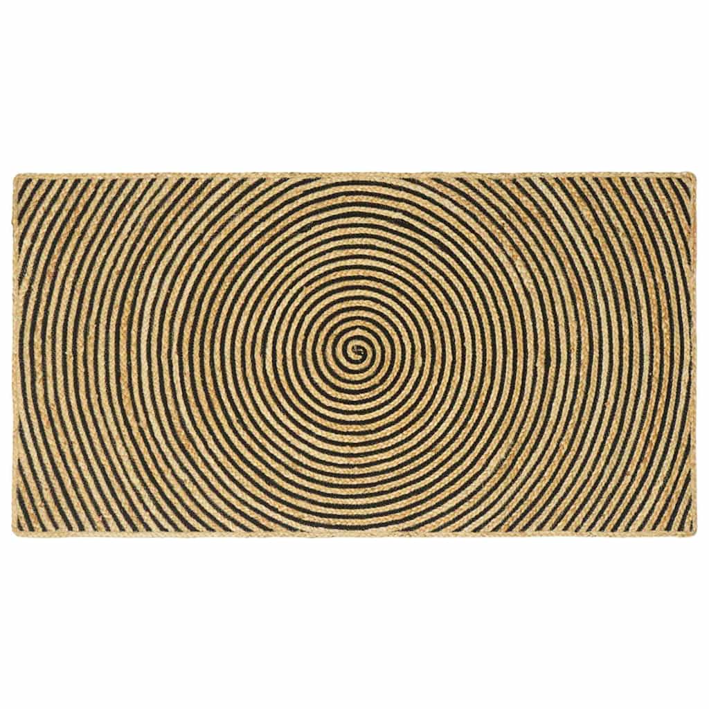 vidaXL Tapijt Natuurlijk en Wit 60 x 110 cm Jute