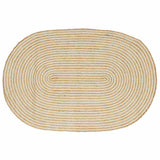 vidaXL Tapijt Natuurlijk en Wit 100 x 152 cm Jute